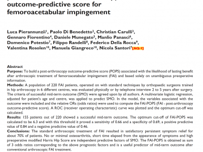 Mid-term outcome after arthroscopic treatment of femoroacetabular impingement